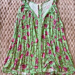 Matilda Jane Green and Pink Floral Tank Top